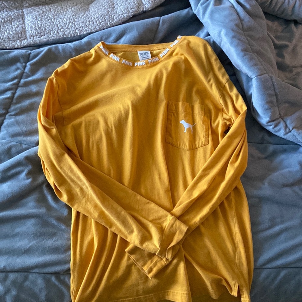 VS PINK YELLOW LONG SLEEVE